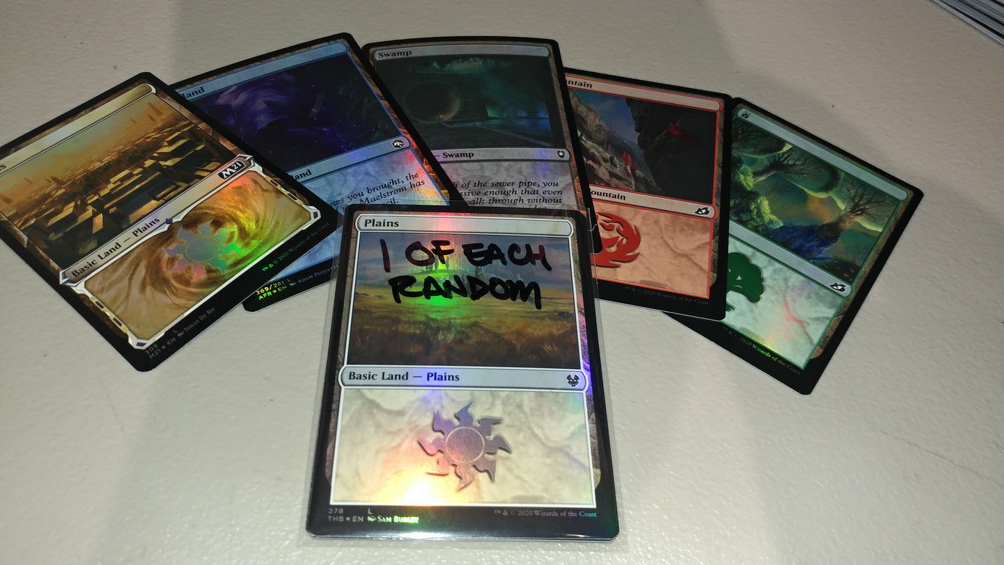 Magic the Gathering x5 Foil Lands (Random)