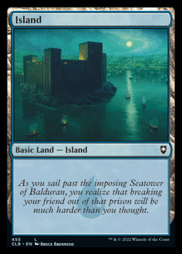 Magic the Gathering x4 Foil Battle for Baldurs Gate Basic Island 455
