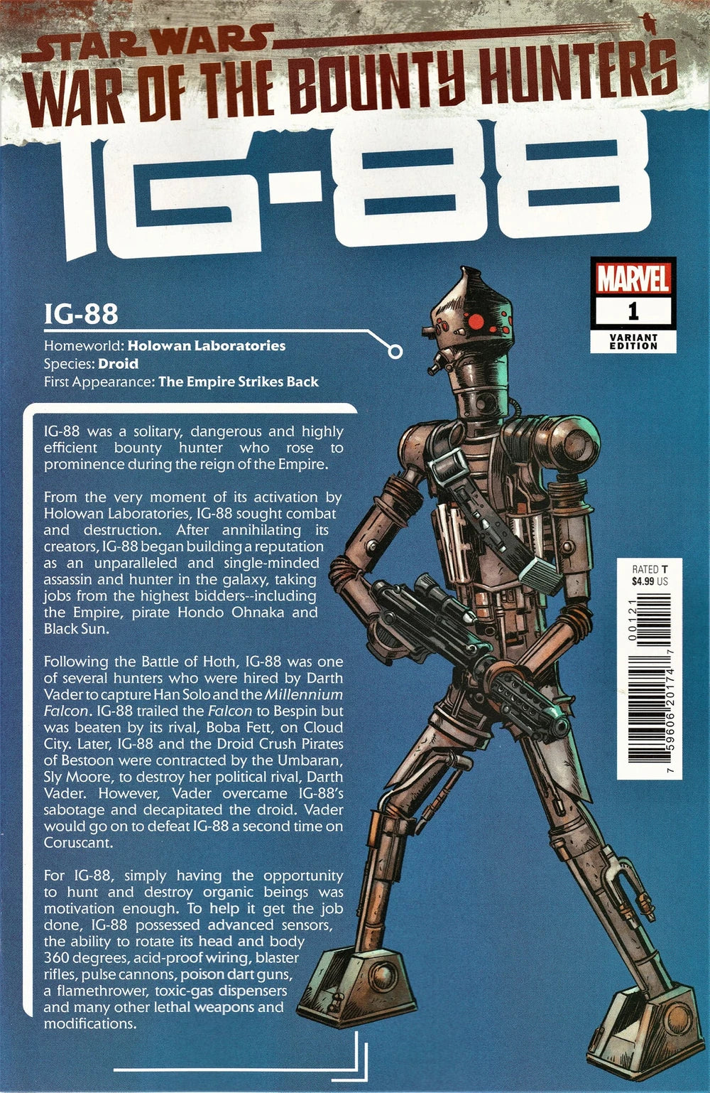 Star Wars War of the Bounty Hunters Ig-88 (2021 Marvel) #1B