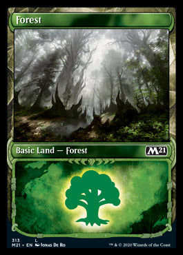 Magic the Gathering x4 Foil Core 2021Basic Forest 313